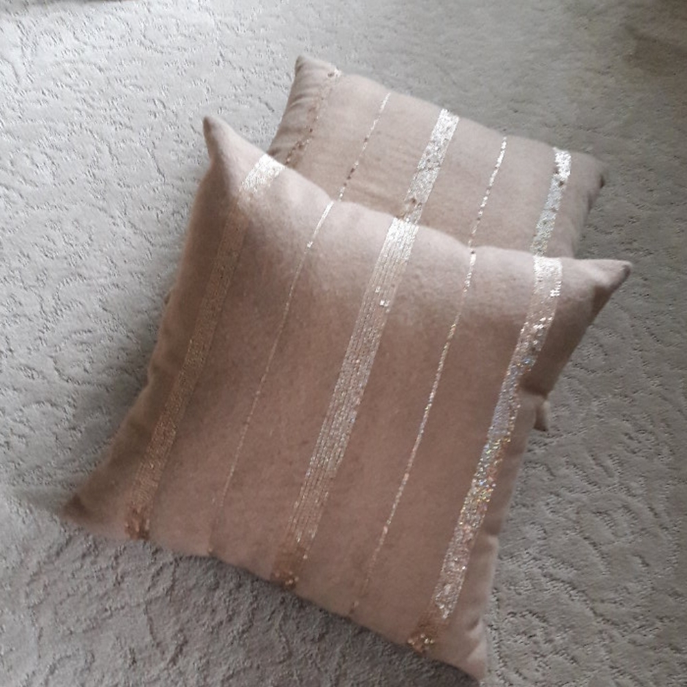 Stylish Sequined Accent Pillows - Set of 2